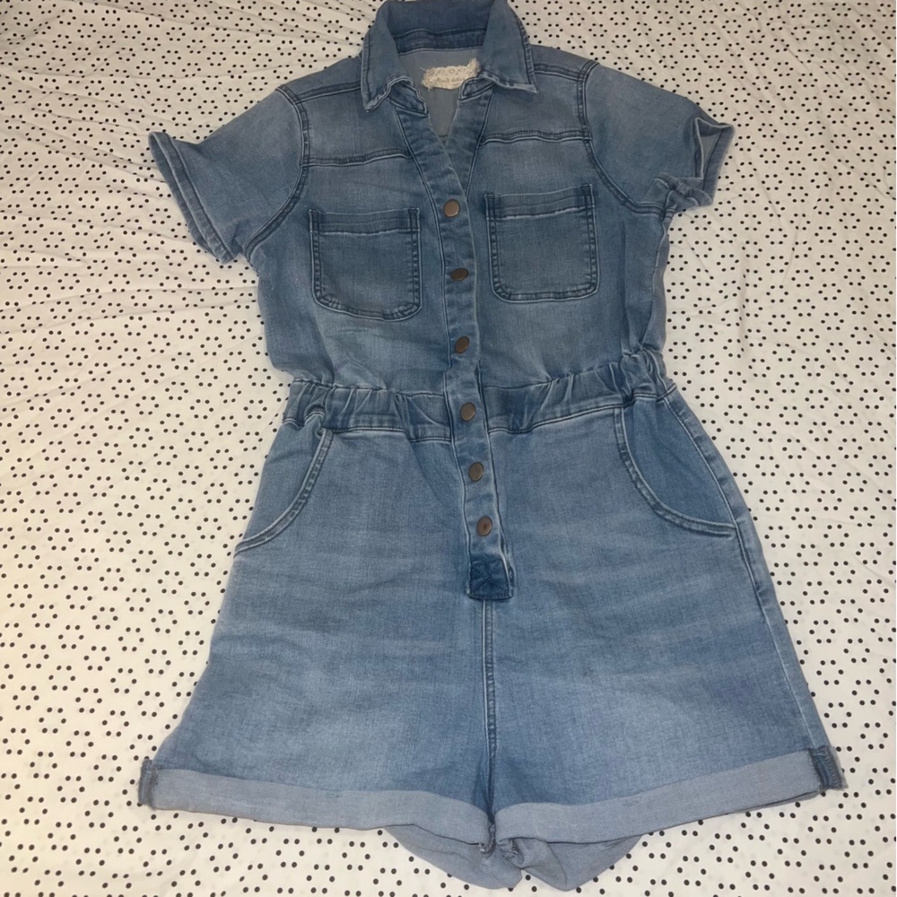 Altar’d State Denim Shortie Playsuit small